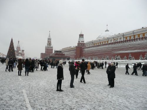 Rusija, Moscow, Kremlius, Raudonas Kvadratas, Žiema, Žmogus, Turistai