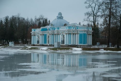 Rusija, Sent Petersbourg, Pouchkine, Ežeras, Katalikų Rūmai