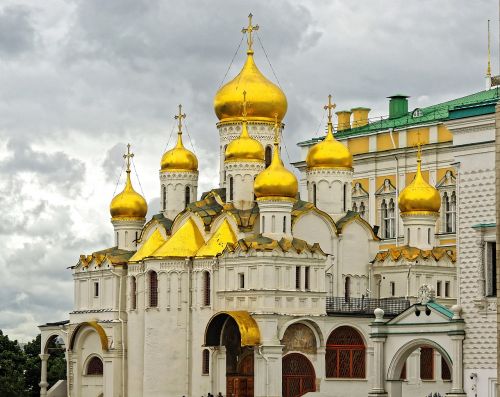 Rusija, Moscow, Kremlius, Bažnyčia, Ortodoksas, Svogūnėliai, Auksas, Doré, Tradicija, Bazilika, Religija