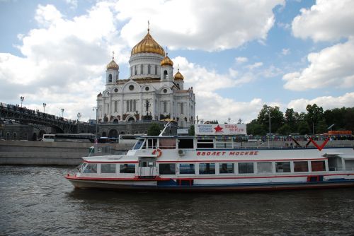 Rusija, Moscow, Šventykla, Moskvos Upė, Laivas, Kristaus Išganytojo Katedra