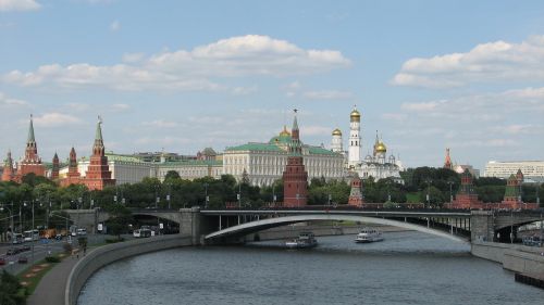 Rusija, Moscow, Kremlius, Panorama, Vaizdas, Upė, Tiltas