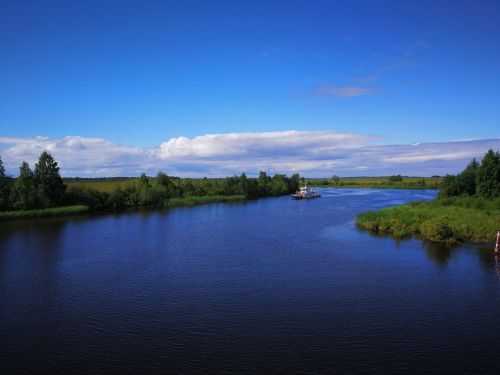 Rusija, Kanalas, Valtis, Dangus, Vanduo, Upė