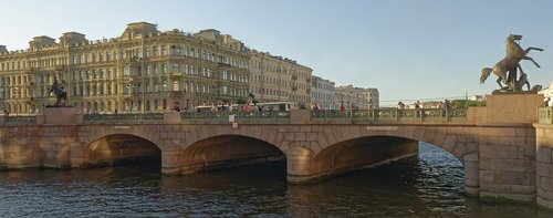 Russia,   Sankt Petersburg,   Anichkov Bridge,   Bridge,   Architecture,   Water,   River