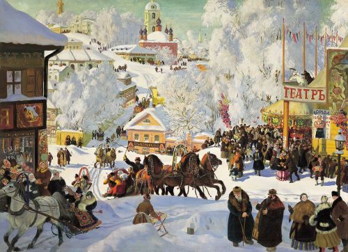 Rusija, Žiema, Žiemą, Karnavalas, Dažymas, 1919, Maslenitsa