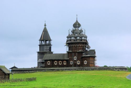 Rusija, Karelija, Bažnyčia, Medžio Konstrukcija, Kichi Sala