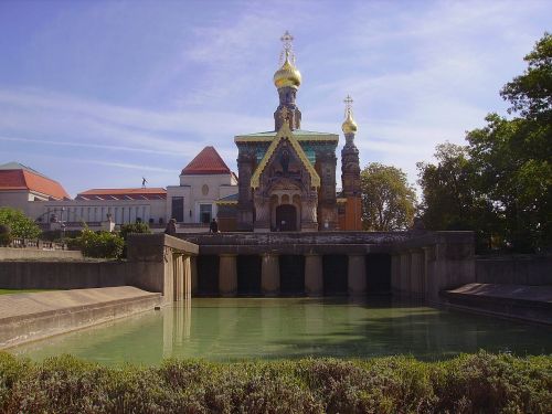 Rusija, Bažnyčia, Rusų Ortodoksų, Pastatas, Bokštas, Spire, Tikėjimas, Religija, Architektūra, Tvenkinys, Ežeras, Vanduo, Apmąstymai, Pastatai, Medžiai, Skulptūra, Lauke, Vasara, Pavasaris, Vaizdingas