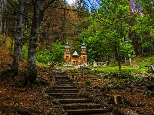 Rusų Koplyčia, Vrsic Pass, Slovenia, Triglavo Nacionalinis Parkas, Koplyčia, Bažnyčia, Gamta, Medinė Bažnyčia, Maža Bažnyčia, Maldos Namai, Bokštas, Pastatas, Kalnai, Alpių