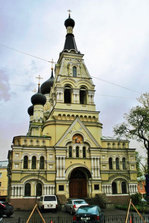 Bažnyčia,  Rusų,  Ornate,  Kupolai,  & Nbsp,  Petersbergas,  Rusų Bažnyčia,  Sankt Peterburgas