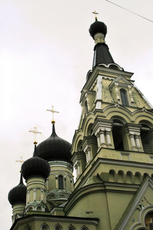 Bažnyčia,  Rusų,  Ornate,  Kupolai,  & Nbsp,  Petersbergas,  Rusų Bažnyčia,  Sankt Peterburgas