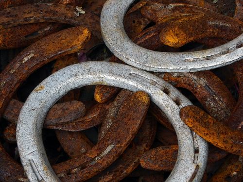 Pasagos,  Pasagos,  Senas,  Vintage,  Senovinis,  Rusvas,  Sidabras,  Naujas,  Krūva,  Metalas,  Tekstūra,  Modelis,  Rusty Horseshoes