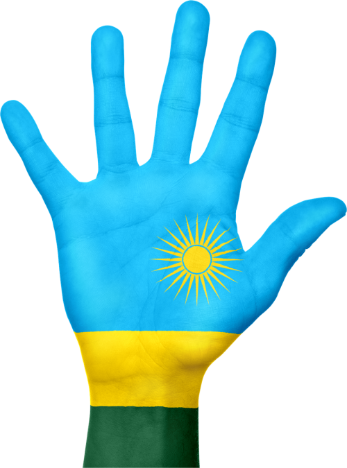 Ruanda, Vėliava, Ranka, Nacionalinis, Pirštai, Patriotinis, Patriotizmas, Afrika