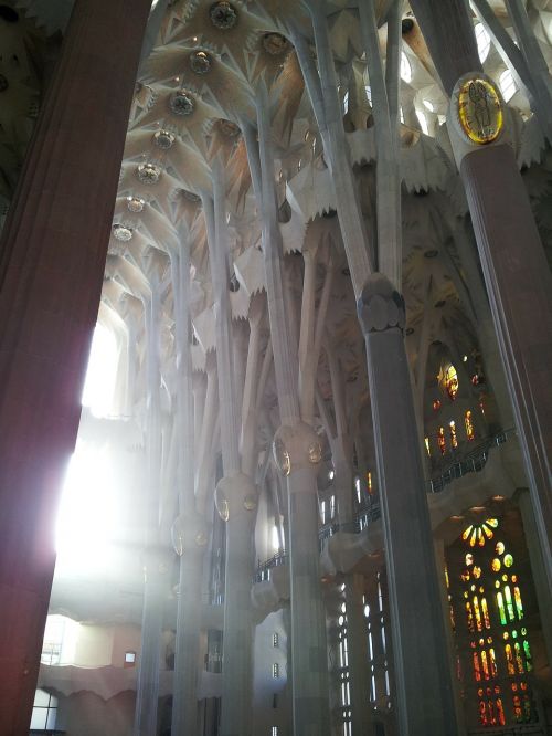 Sagrada Família, Langas, Viduje, Statyba, Paminklai, Architektūra, Ispanija, Barcelona, Gaudí