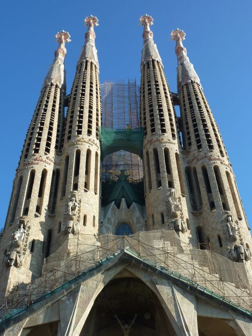 Sagrada Família, Pastatas, Barcelona, Ispanija, Bažnyčia, Katalonija, Architektūra, Lankytinos Vietos, Žinomas, Antonų Modernistas, Pasaulinis Paveldas, Unesco, Bokštas, Kultūra, Gaudí, Orientyras