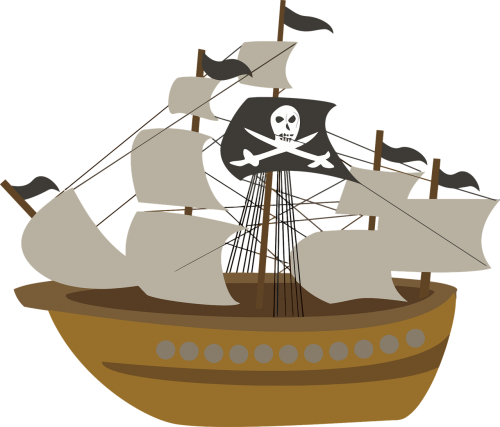 Buriuotojas, Piratų Laivas, Laivas, Piratai, Buriu, Laivas, Burlaivis, Jūrinis, Nemokama Vektorinė Grafika
