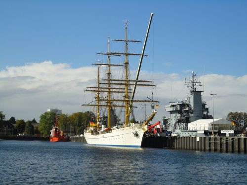 Buriuotojas, Gorch Fock, Mokymo Laivas, Karinis Jūrų Laivynas, Uostas, Kiel, Vanduo, Baltijos Jūra