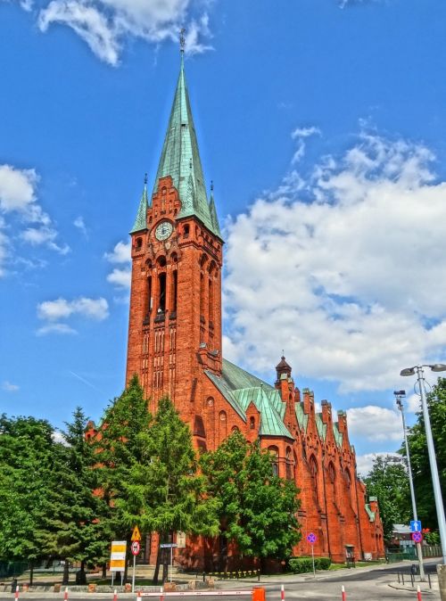 Saint Andrew Bobola, Bažnyčia, Bydgoszcz, Lenkija, Architektūra, Pastatas, Religinis, Bokštas