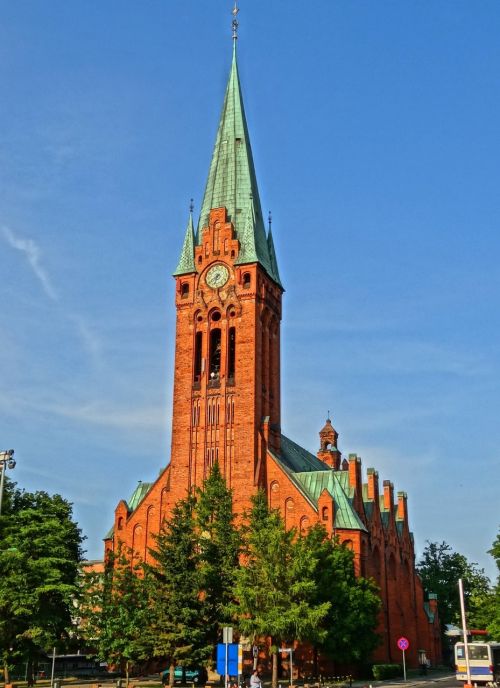 Saint Andrew Bobola, Bažnyčia, Bydgoszcz, Lenkija, Architektūra, Pastatas, Religinis, Bokštas