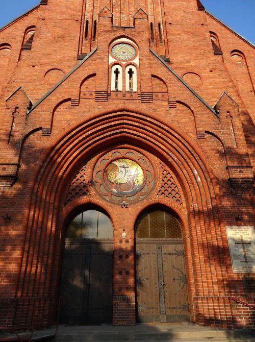 Saint Andrew Bobola, Bažnyčia, Vartai, Bydgoszcz, Lenkija, Architektūra, Pastatas, Religinis, Įėjimas