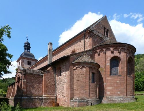 Saverno Bažnyčia Sainte Jonas,  Abbey,  Bažnyčia,  Statyba,  Religinis,  Eksterjero,  Alsace,  Prancūzija
