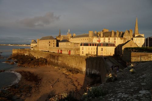 Saint Malo, France, Brittany, Vakaro Saulė, Kranto, Viduramžiai, Miestas, St Malo, Uosto Miestas