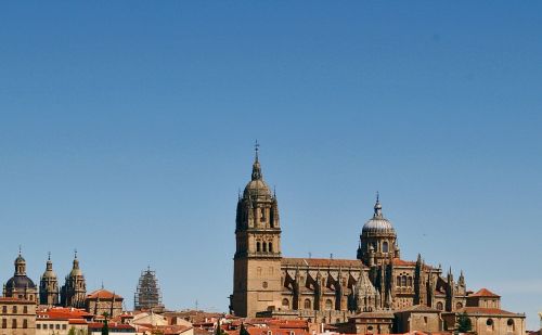 Salamanca, Ispanija, Stogai, Katedra, Paminklai, Mėlynas Dangus