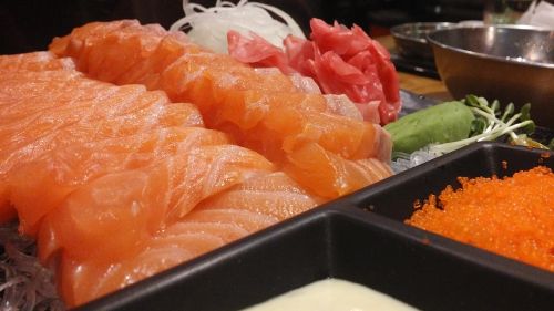 Lašiša, Neribotos Papildymo, Šviežias, Žuvis, Raudona Žuvis, Sashimi, Sushi, Maistas, Pamatyti Maistą, Japanese