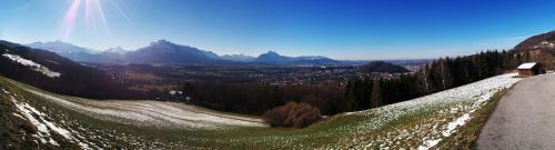 Salzburg, Alpių, Unterbergas, Kalnas, Gamta, Panorama, Kraštovaizdis, Austria