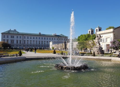 Salzburg, Mirabelio Sodai, Fontanas, Mirabelio Rūmai, Austria, Parkas, Sodas, Pasaulinis Paveldas