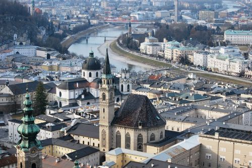 Salzburg, Austria, Architektūra, Upė, Europa, Miestas