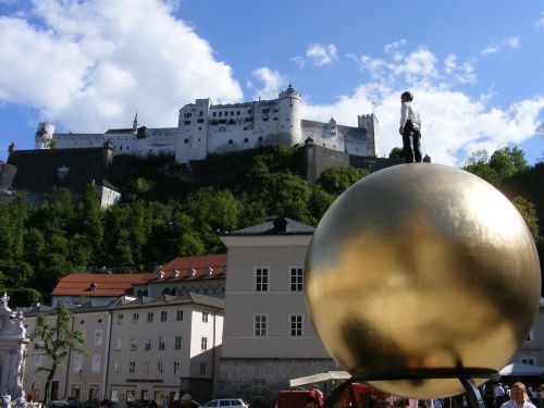 Salzburg, Austria, Miestas, Statula, Nuotaika, Hohensalzburgo Tvirtovė, Pilis, Pastatas, Architektūra, Architektūra, Pilys