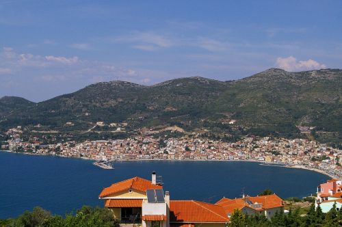 Samos,  Sala,  Graikija,  Šventė,  Jūra,  Papludimys,  Vanduo,  Debesys,  Kraštovaizdis,  Perspektyva,  Panorama,  Vasara,  Turizmas,  Mėlynas,  Dangus,  Mėlynas Dangus,  Vaizdas,  Kalnai,  Gamta,  Uostas