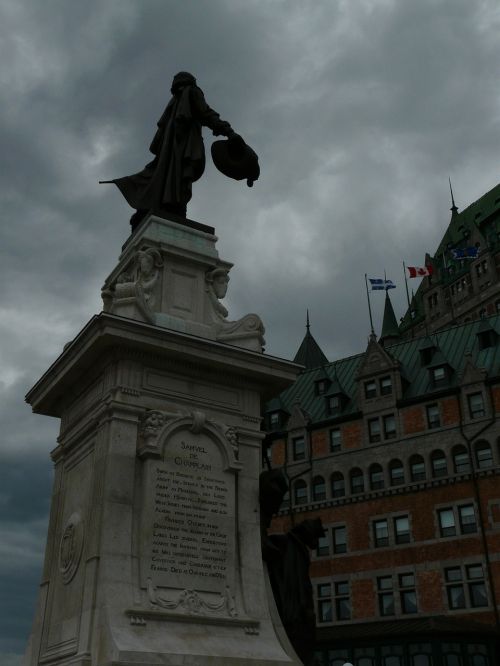 Samuel De Champlain, Quebec City, 1608, Istorija, Champlain, Statula, Senas Quebecas