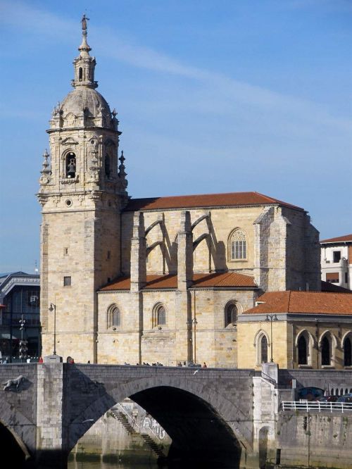 San Anton Bažnyčia, Bilbao, Tiltas, Ispanija, Architektūra, Pastatas, Religinis, Paminklas, Istorinis, Upė
