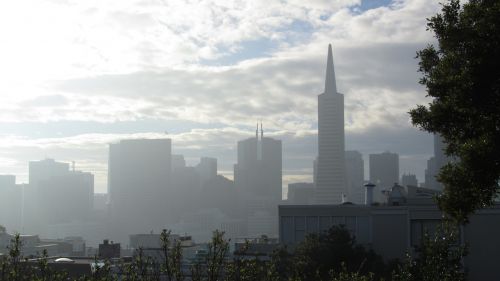 San Franciskas, Rūkas, Miesto Panorama, Kalifornija, Miesto Panorama, Architektūra, Amerikietis, Miesto