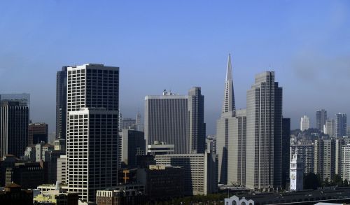 San Franciskas, Miestas, Pastatai, Kalifornija, Usa, Dangoraižiai, Miestas, Aukštas, Panorama