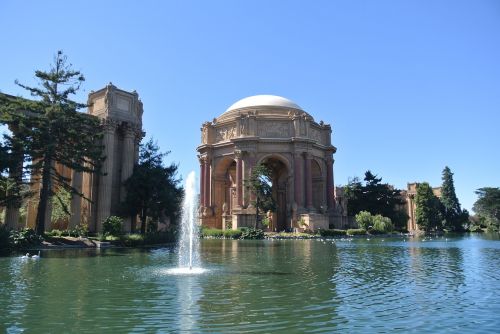 San Franciskas, Dailės Rūmai, Fontanas, Tvenkinys, Orientyras, Kalifornija, Usa