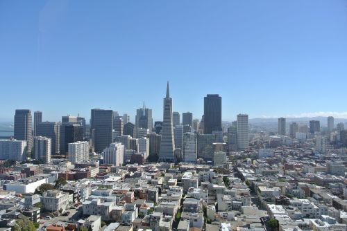 San Franciskas, Miesto Panorama, Transamerica Piramidė, Miestas, Panoraminis, Panorama, Įlanka, Kalifornija, Usa