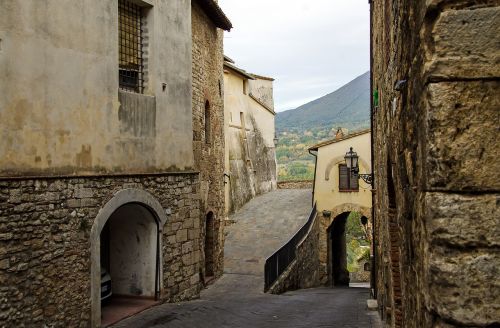 San Gemini, Durys, Umbria, Sienos, Akmenys, Seni Namai, Viduramžiai, Italy, Miestas, Viduramžių Miestas