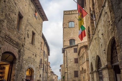 San Gimignano, Italy, Toskana, Architektūra, Senovės, Istorinis, Viduramžių, Turizmas, Istorinis, Lauke, Eksterjeras