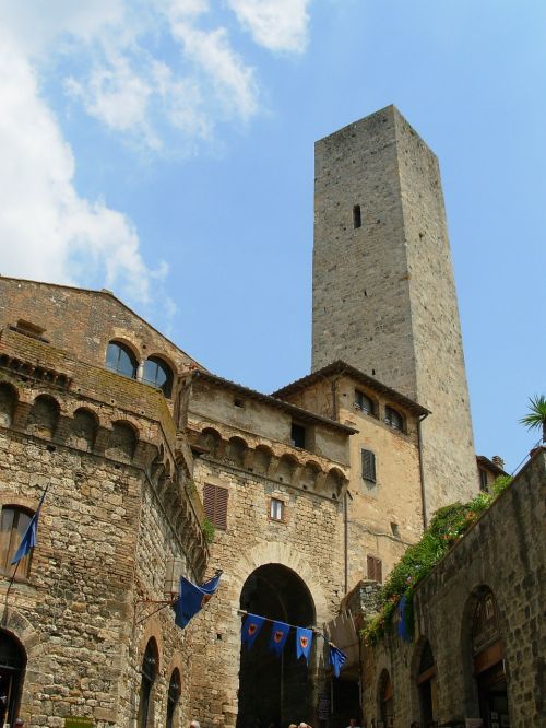 San Gimignano, Pastatai, Architektūra, Italy, Bokštas