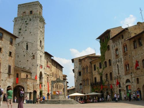 San Gimignano, Pastatai, Architektūra, Italy, Bokštas