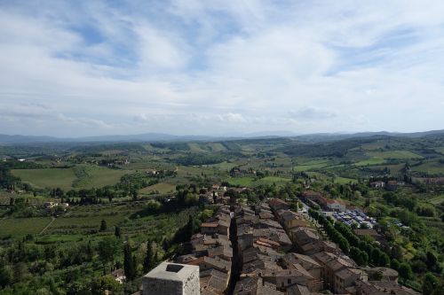 San Gimignano, Toskana, Kaimas, Italy, Panorama, Kraštovaizdis, Kelionė