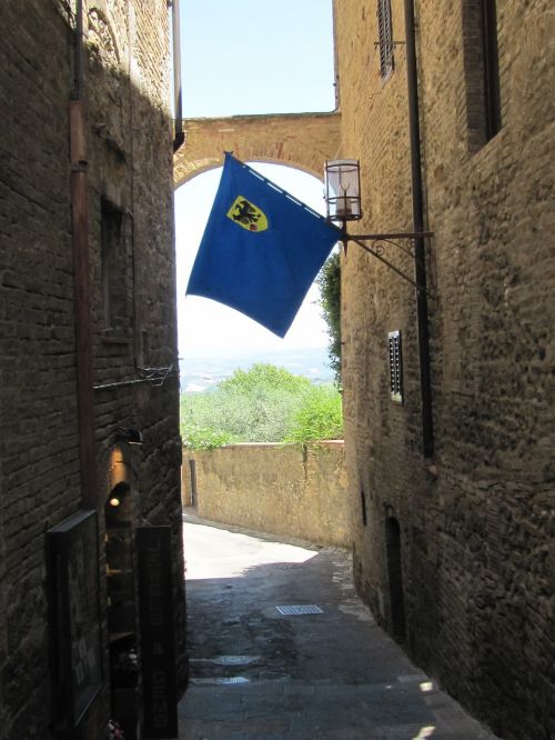 San Gimignano, Alėja, Toskana, Viduramžiai