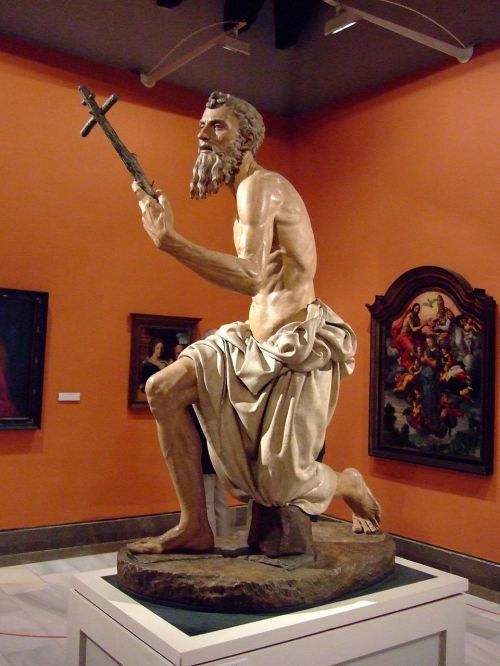 San Jerónimo, Penitent, Muziejus, Vaizduojamasis Menas, Sevilija, Andalūzija, Ispanija, Pietro Torrigiano, Skulptūra