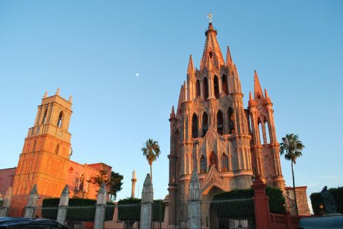 San Miguel De Allende, Meksika, Bažnyčia, Bažnyčios, Architektūra, Panorama, Pastatas, Vaizdas, Orientyras, Vaizdingas