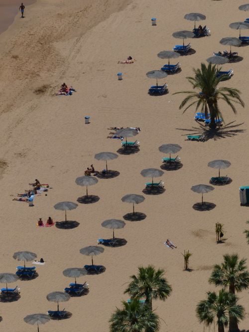 Smėlio Paplūdimys Papludimys, Palmės, Playa Las Teresitas, Tenerifė