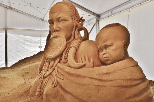 Smėlio Skulptūra, Meno Kūriniai, Paskutinė Mursi Moteris, Afrika, Paroda, Smėlio Pasauliai