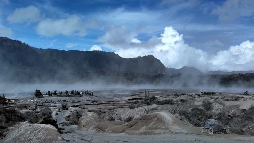 Smėlio Audra, At Taman Nasional Bromo Tengger, Rytų Java, Indonezija