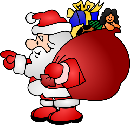 Santa, Vyras, Noel, Kalėdų Senelis, Kalėdos, Barzda, Asmuo, Dovanos, Raudona, Nikolas, Laimingas, Nemokama Vektorinė Grafika