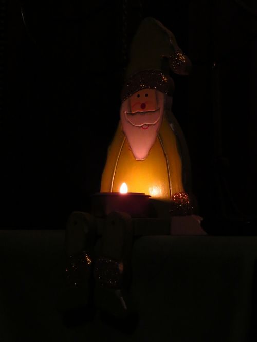 Kalėdų Senelis, Apšviestas, Atrodo, Kalėdų Laikas, Žvakių Šviesa, Tealight
